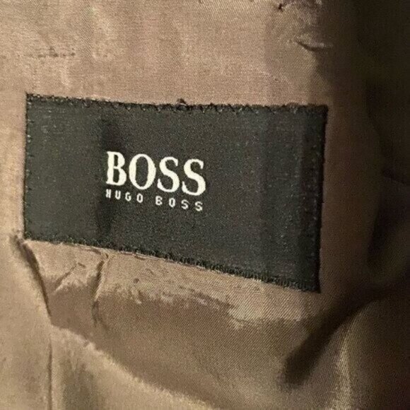 Hugo Boss Wool Stretch Suit Jacket 42L Sports Coat Blazer Grey Formal Career - Picture 6 of 11